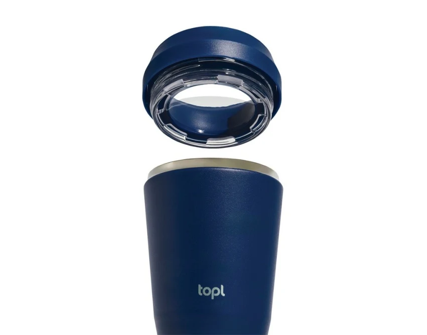 Granatowy kubek termiczny 236 ml z grawerem logo Topl