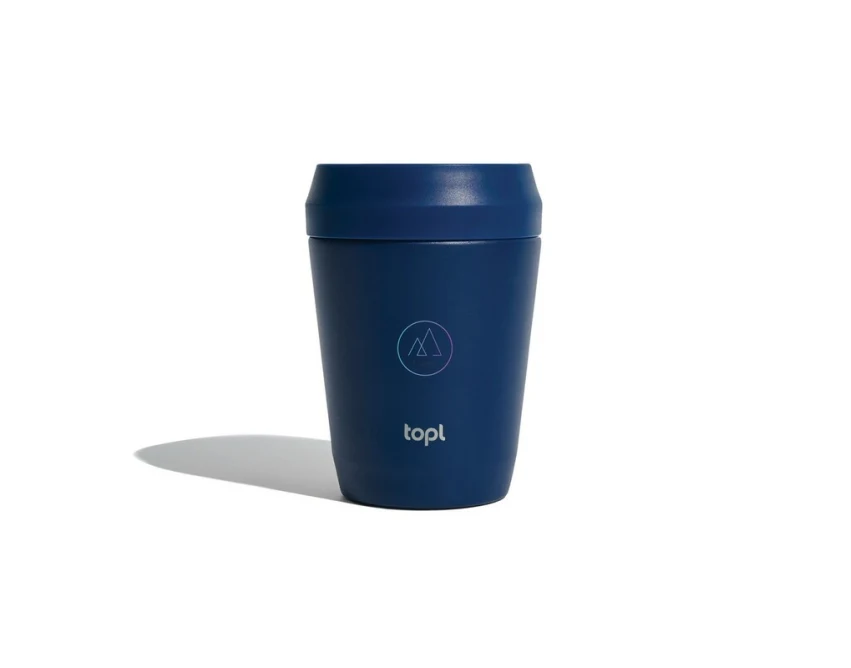 Granatowy kubek termiczny 236 ml z grawerem logo Topl