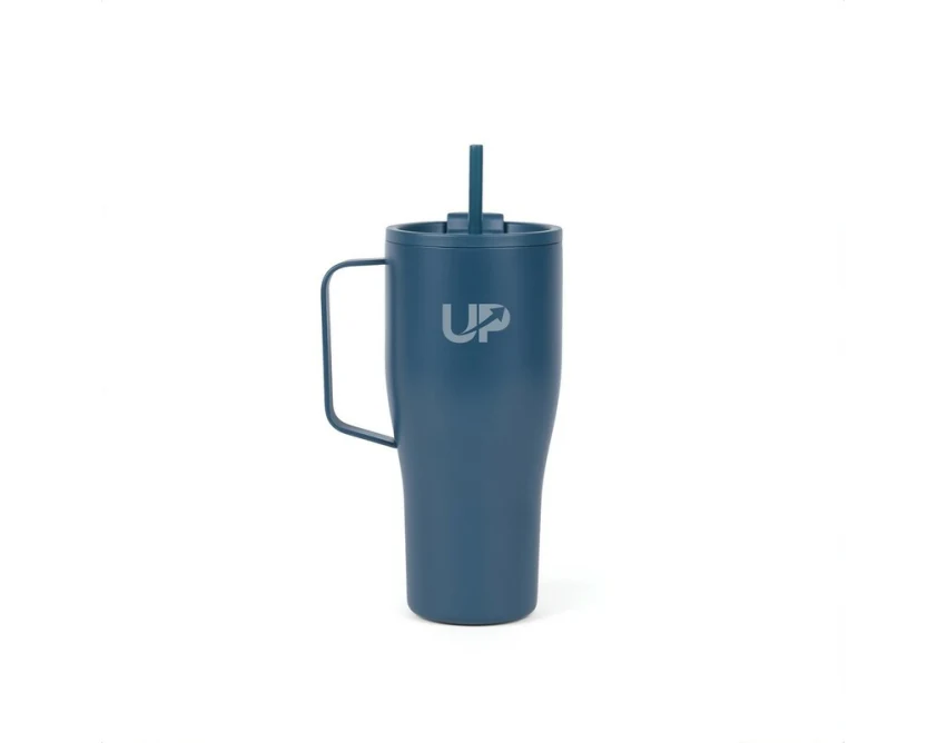 Granatowy kubek termiczny 880 ml VINGA Eos Voyager z logo