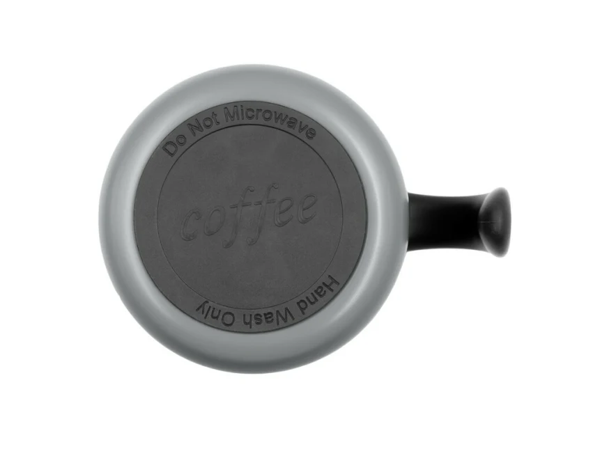 Szary kubek termiczny 400 ml z logo, stal nierdzewna, mat