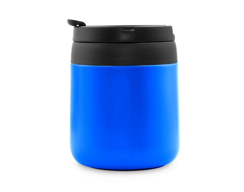 Kubek termiczny Wyatt 400 ml z uchem, niebieski z logo