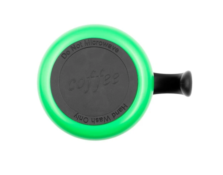 Zielony kubek termiczny Wyatt 400 ml z logo i rączką