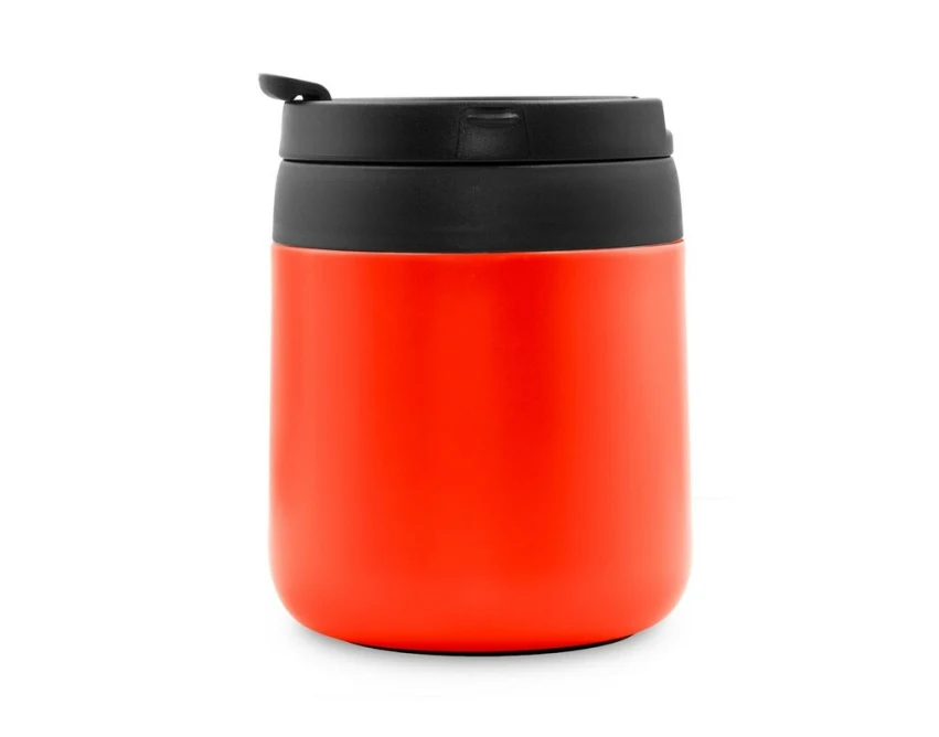 Czerwony kubek termiczny Wyatt 400 ml z uchem i logo