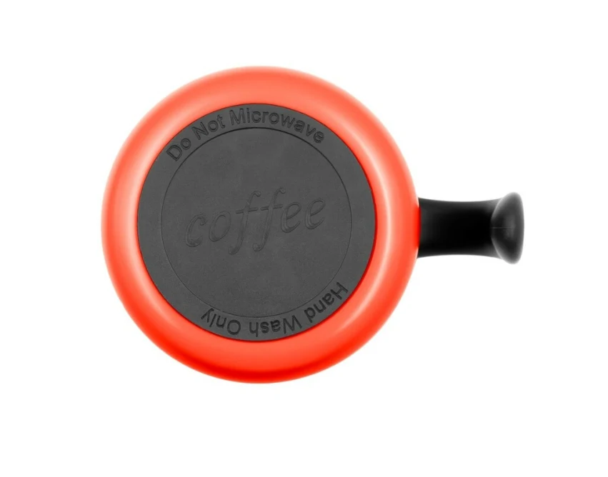 Czerwony kubek termiczny Wyatt 400 ml z uchem i logo