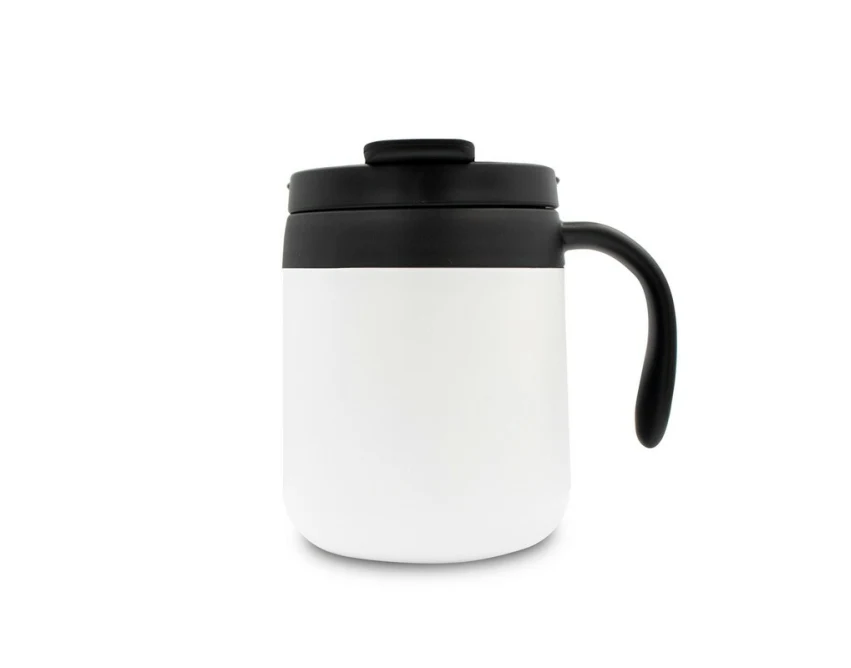 Biały kubek termiczny 400 ml Wyatt z grawerem logo