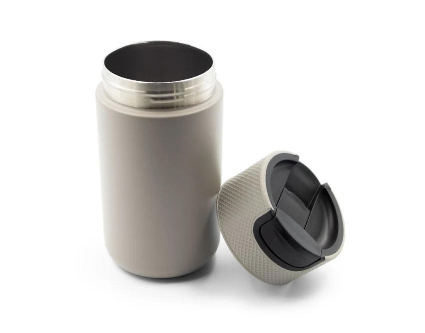 Szary kubek termiczny 400 ml Raylee z grawerem logo