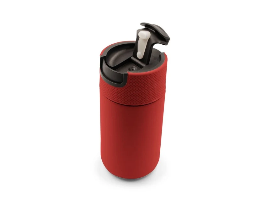 Czerwony kubek termiczny 400 ml z grawerem i logo firmy