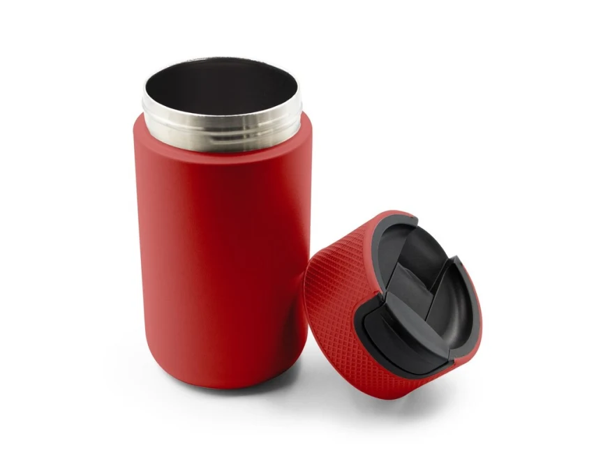 Czerwony kubek termiczny 400 ml z grawerem i logo firmy
