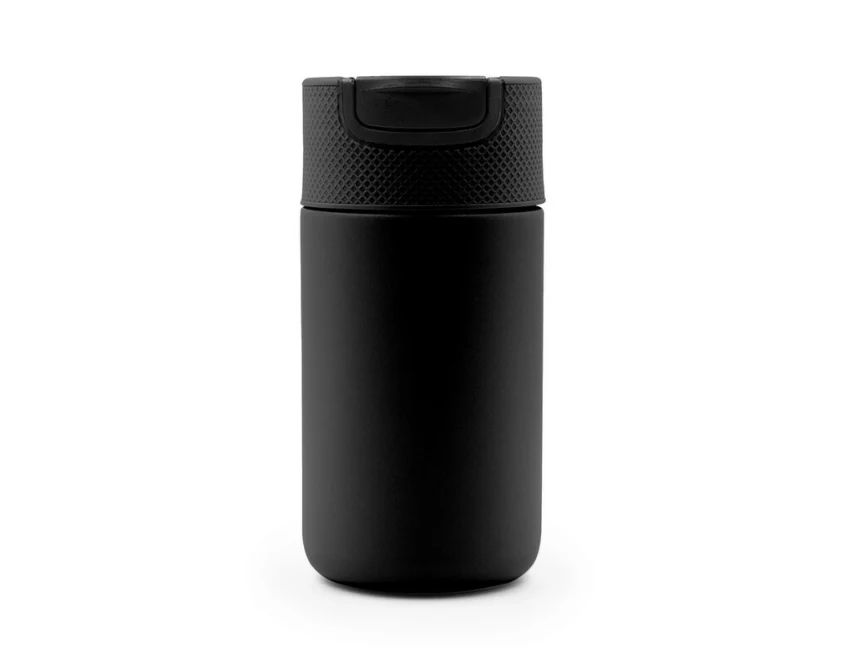 Czarny kubek termiczny 400 ml z grawerem i logo firmy