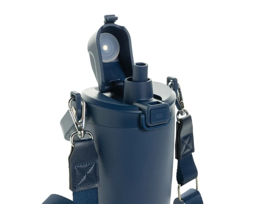 Kubek termiczny Avira Ayala 600 ml navy z logo i słomką