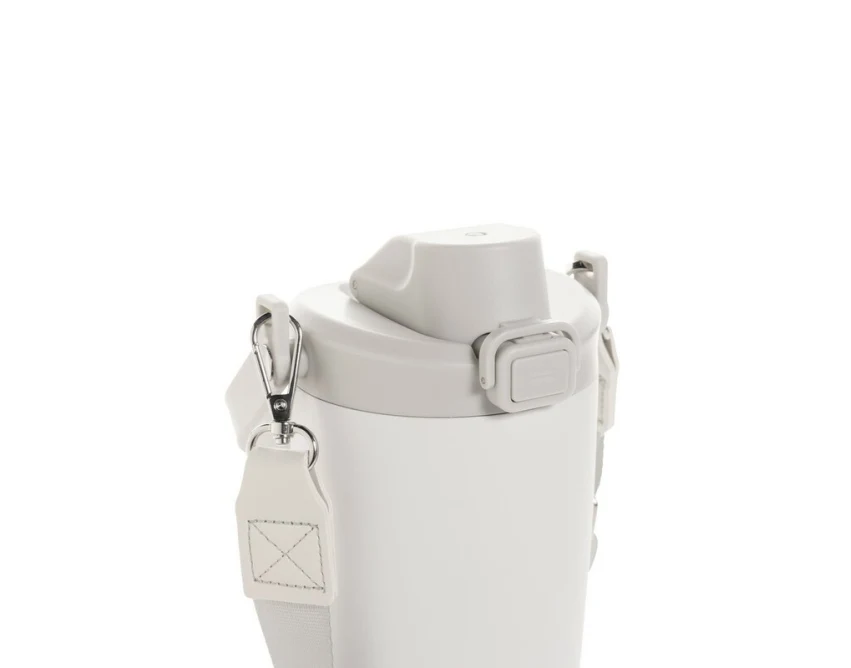 Biały kubek termiczny Avira Ayala 600 ml ze słomką i logo