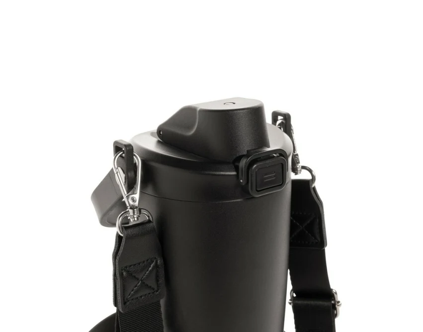 Czarny kubek termiczny 600 ml Avira Ayala ze słomką