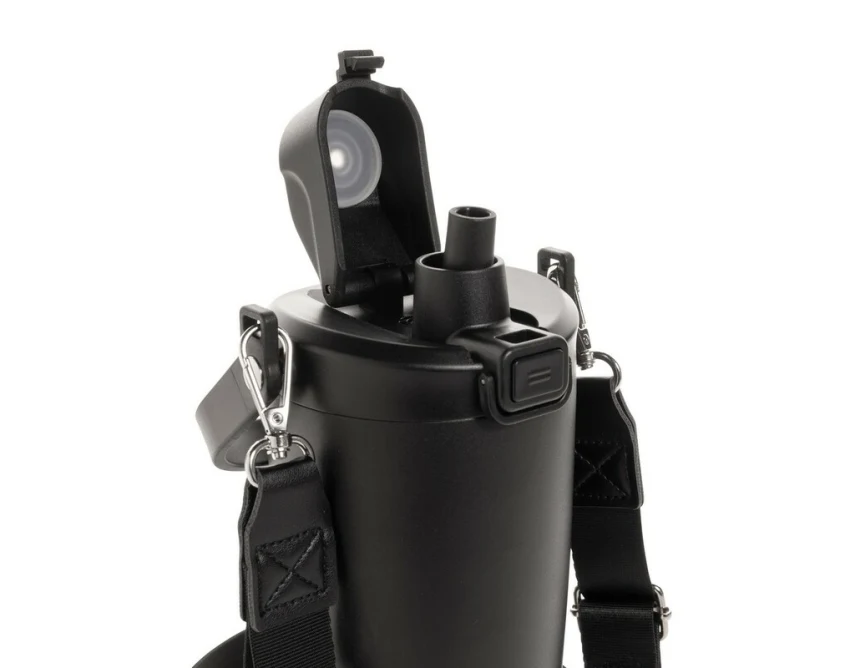 Czarny kubek termiczny 600 ml Avira Ayala ze słomką