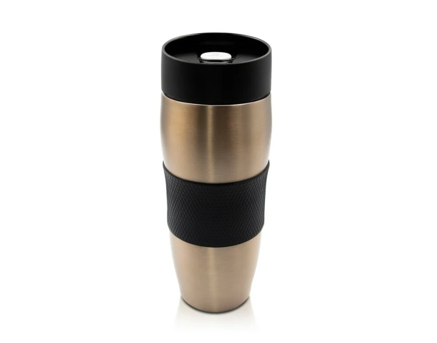 Kubek termiczny brązowy 350ml z własnym logo, leakproof