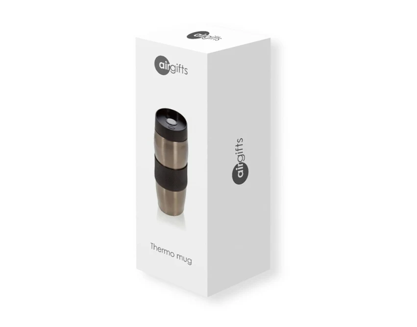 Kubek termiczny brązowy 350ml z własnym logo, leakproof