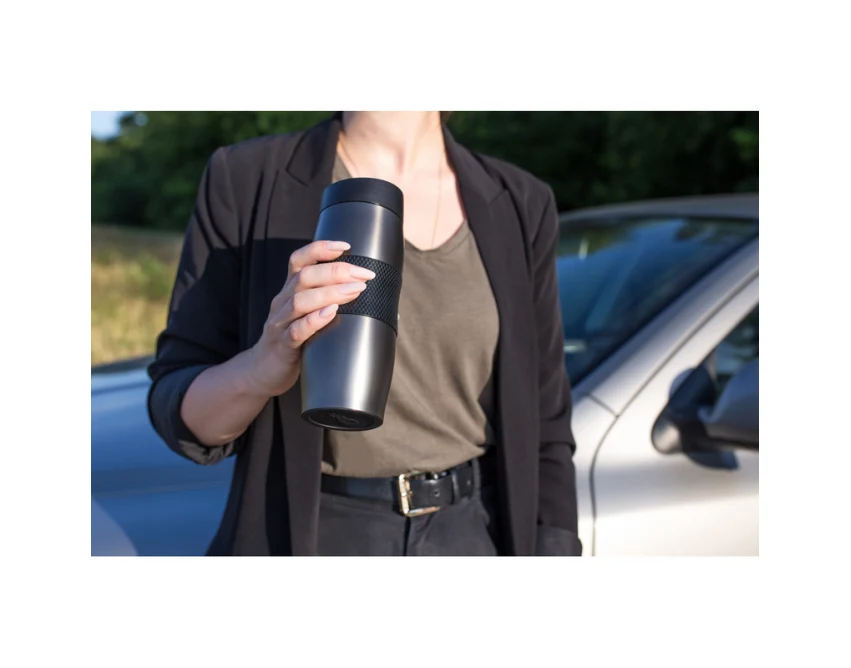 Kubek termiczny brązowy 350ml z własnym logo, leakproof