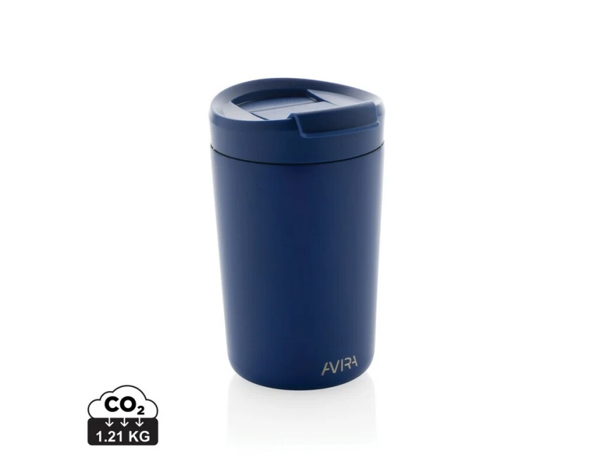Granatowy kubek termiczny 300 ml Avira Alya z grawerem logo