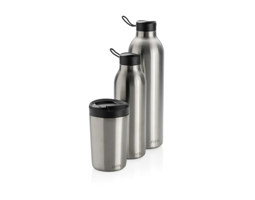 Srebrny kubek termiczny Avira Alya 300 ml z grawerem logo