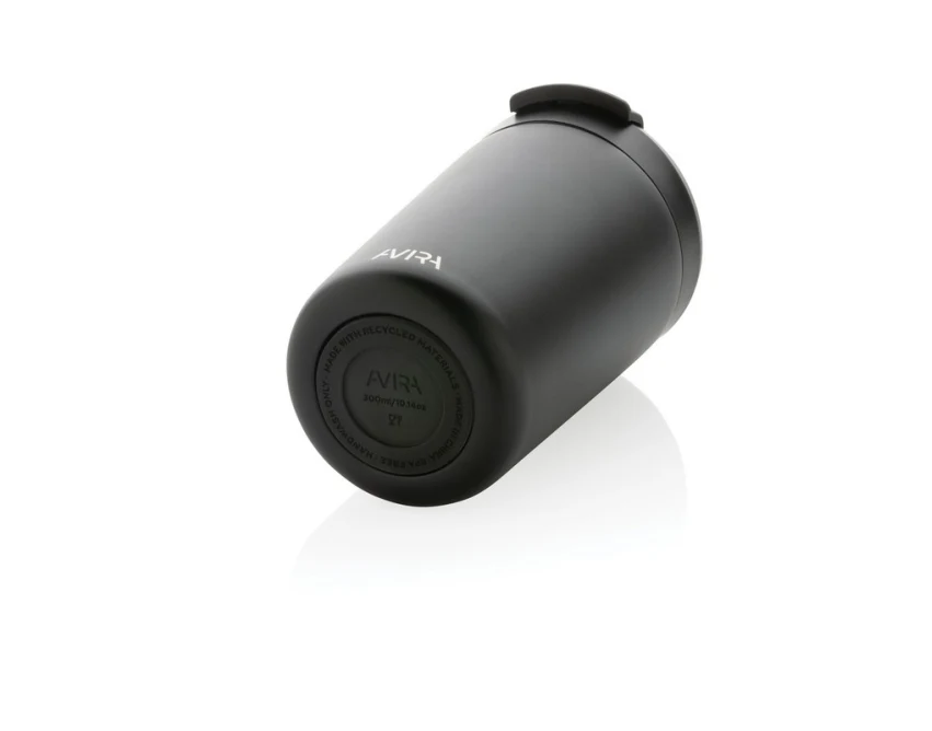 Czarny kubek termiczny Avira Alya 300 ml z grawerem logo