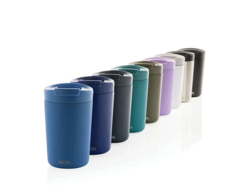 Granatowy kubek termiczny Avira Alya 300ml z grawerem logo