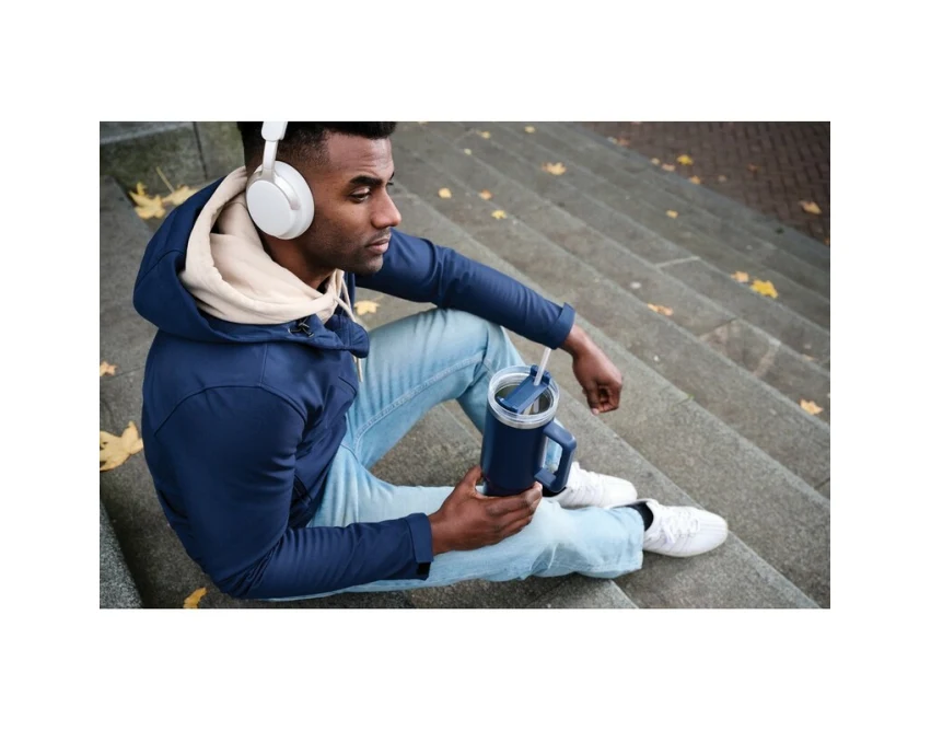 Niebieski kubek termiczny 1200 ml Stadley z logo