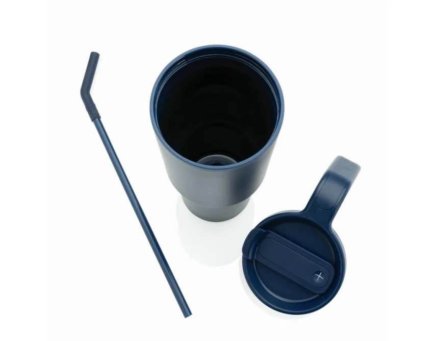 Kubek termiczny Graphic 360 900 ml niebieski ze słomką