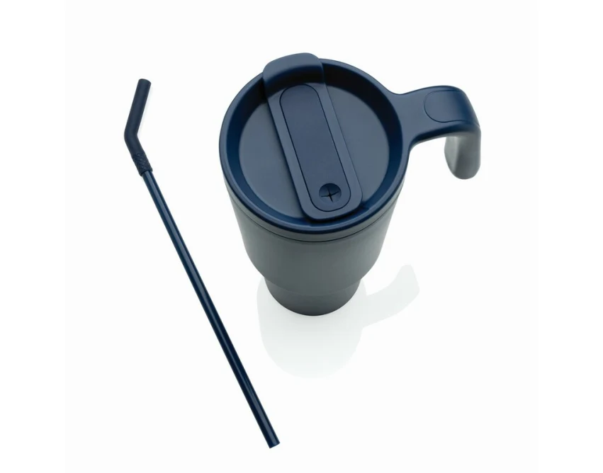 Kubek termiczny Graphic 360 900 ml niebieski ze słomką