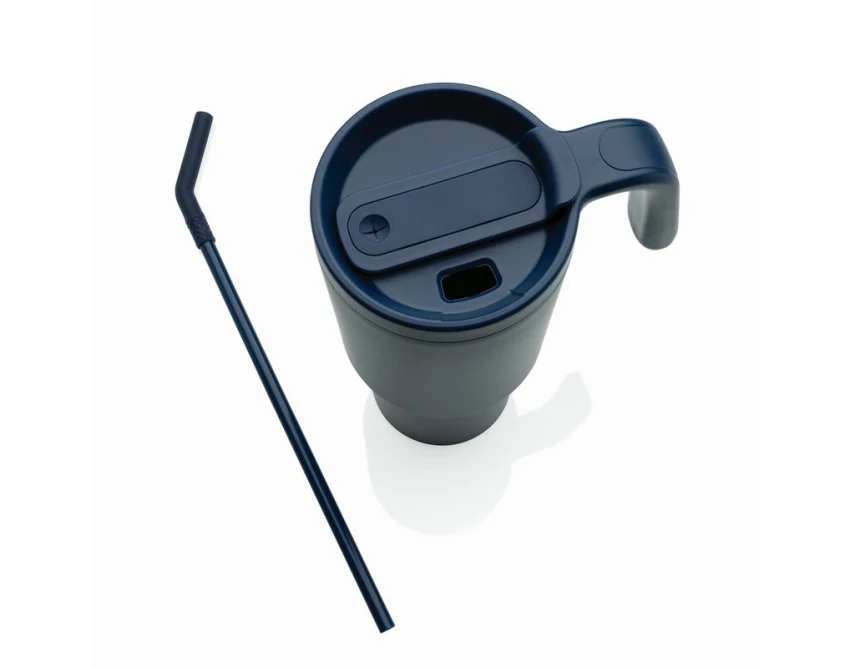 Kubek termiczny Graphic 360 900 ml niebieski ze słomką