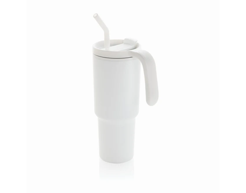 Biały kubek termiczny 900 ml z recyklingu z logo firmy