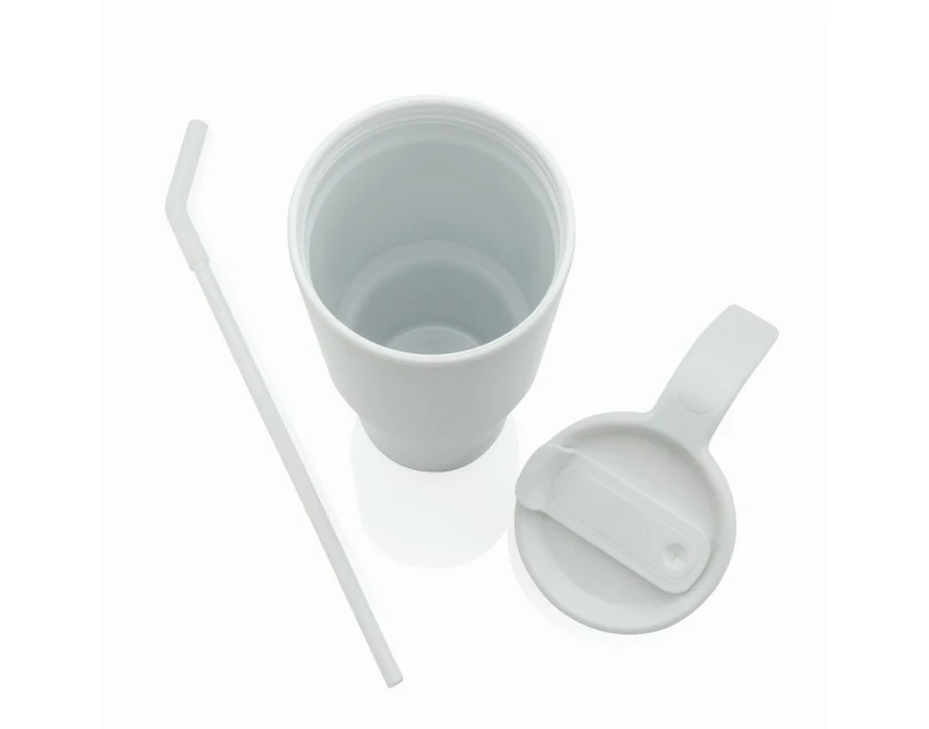 Biały kubek termiczny 900 ml z recyklingu z logo firmy