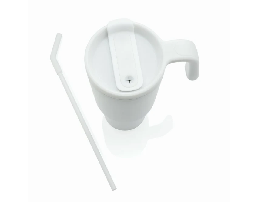 Biały kubek termiczny 900 ml z recyklingu z logo firmy