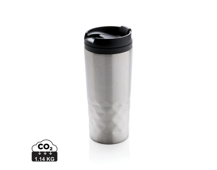 Srebrny kubek termiczny 300ml z grawerem logo firmy