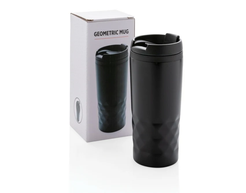 Czarny kubek termiczny 300 ml z grawerem, stal nierdzewna