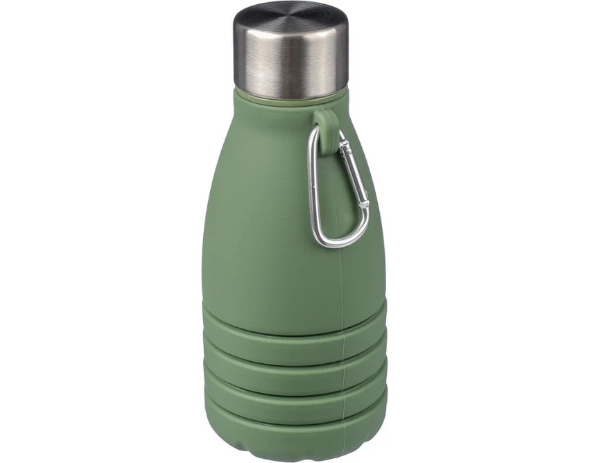 Zielony bidon sportowy 550 ml z nadrukiem i karabińczykiem