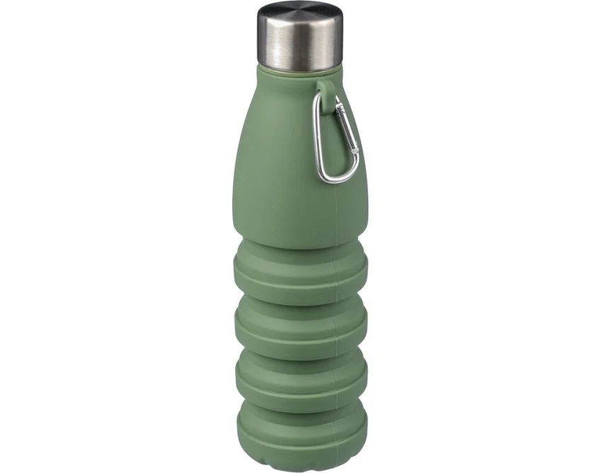 Zielony bidon sportowy 550 ml z nadrukiem i karabińczykiem