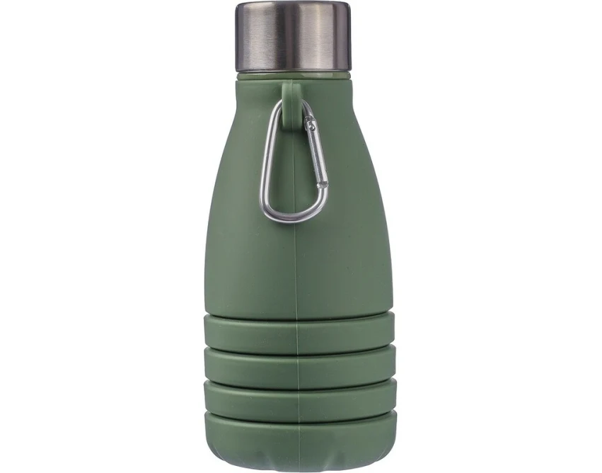 Zielony bidon sportowy 550 ml z nadrukiem i karabińczykiem