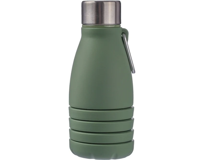 Zielony bidon sportowy 550 ml z nadrukiem i karabińczykiem