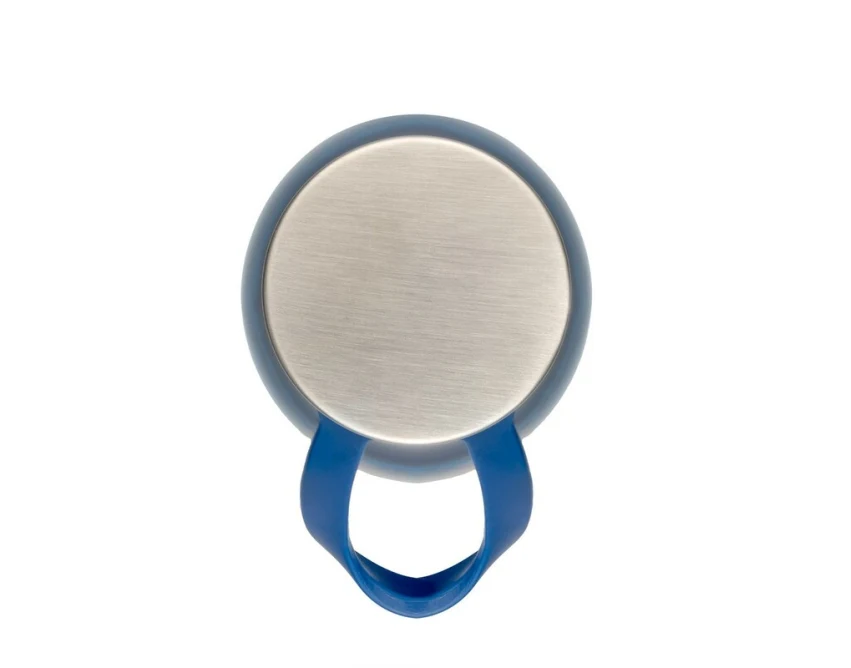 Bidon sportowy 800 ml RPET niebieski z nadrukiem logo