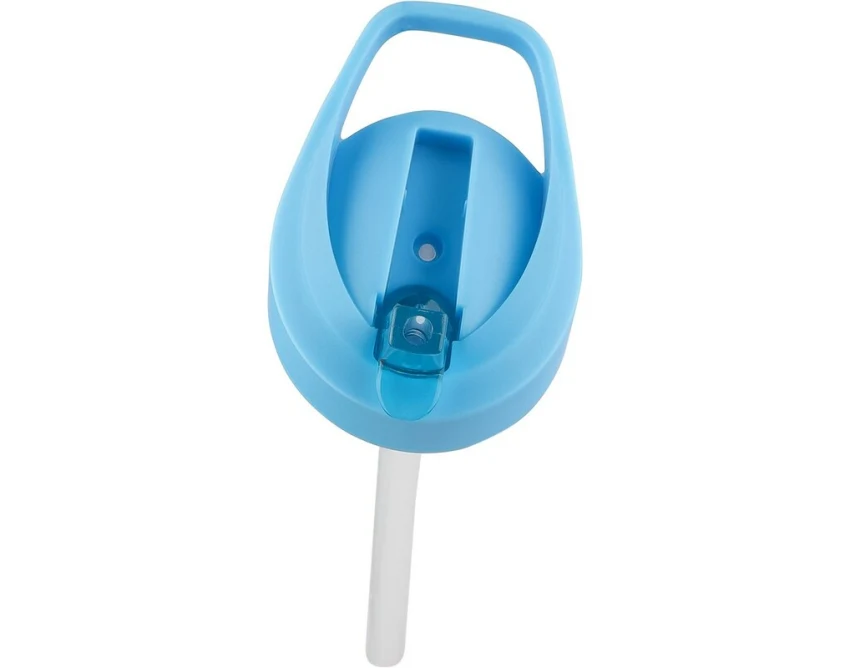 Błękitny bidon ze stali z recyklingu 500 ml z logo firmy