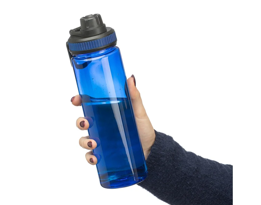 Bidon reklamowy RPET 750 ml granatowy z logo firmy