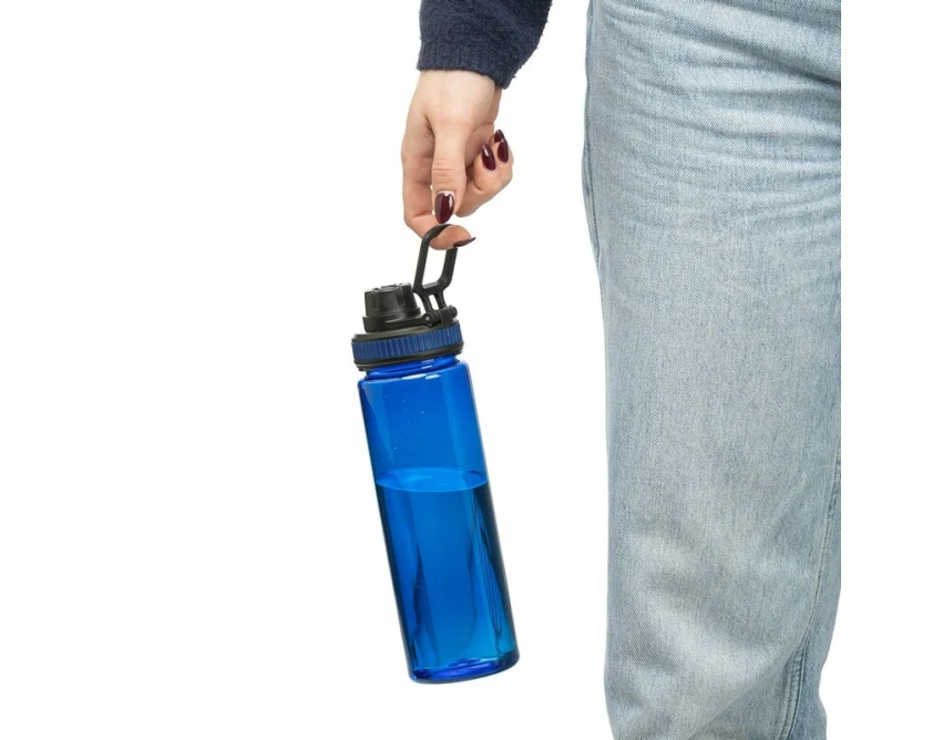 Bidon reklamowy RPET 750 ml granatowy z logo firmy