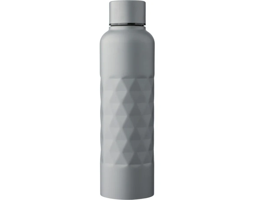 Grafitowy bidon stalowy 800 ml z logo – diamentowa faktura