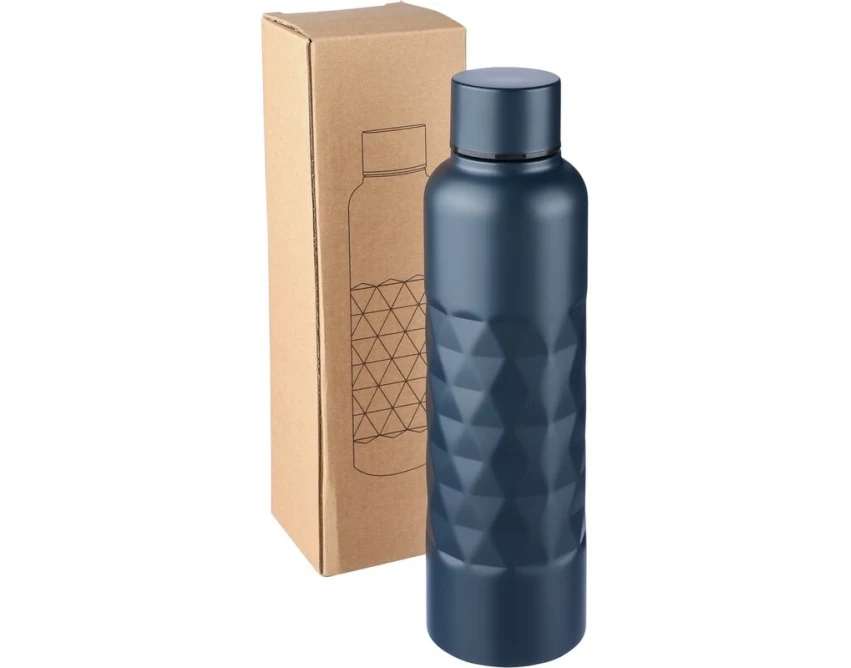 Niebieski bidon stalowy 800 ml z logo firmy – z nadrukiem