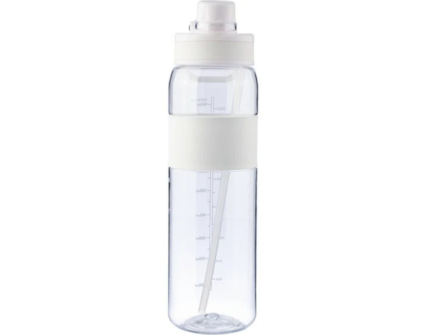 Biała butelka sportowa z tritanu 900 ml z ustnikiem