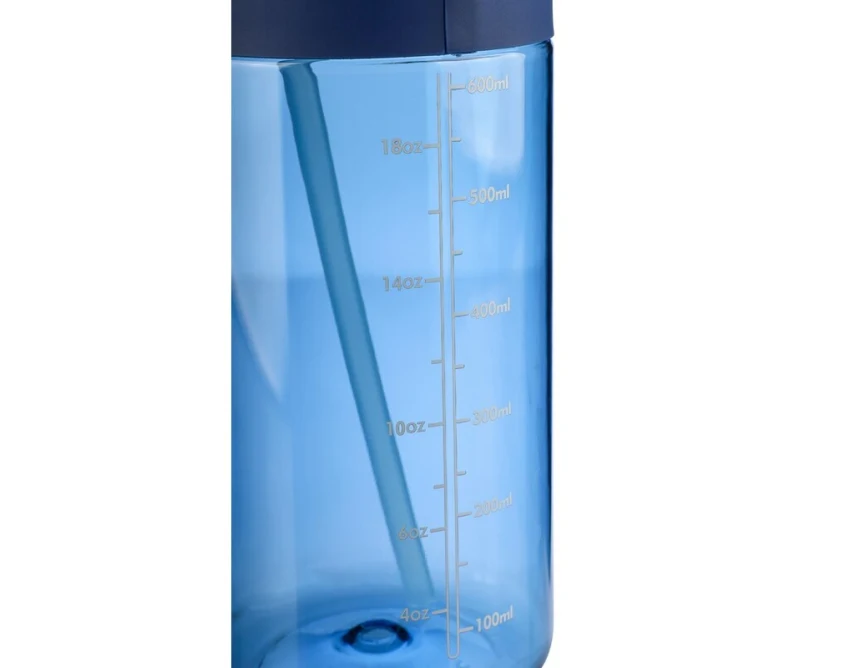 Butelka sportowa Tritan 900 ml błękitna z ustnikiem logo