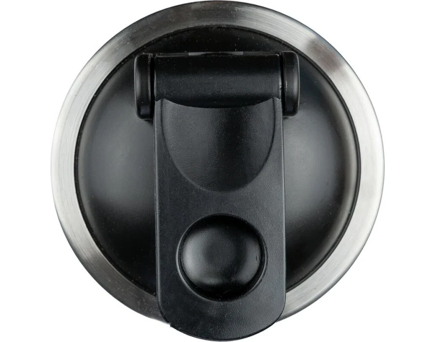 Srebrny bidon sportowy 750 ml z logo, stal, shaker z kulką