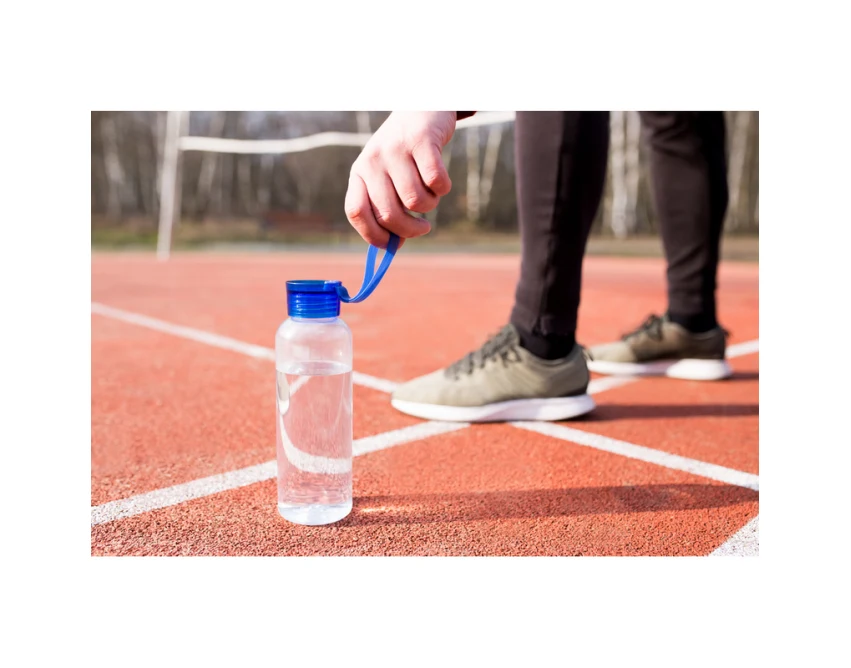 Czerwony bidon sportowy 500 ml RPET z nadrukiem logo