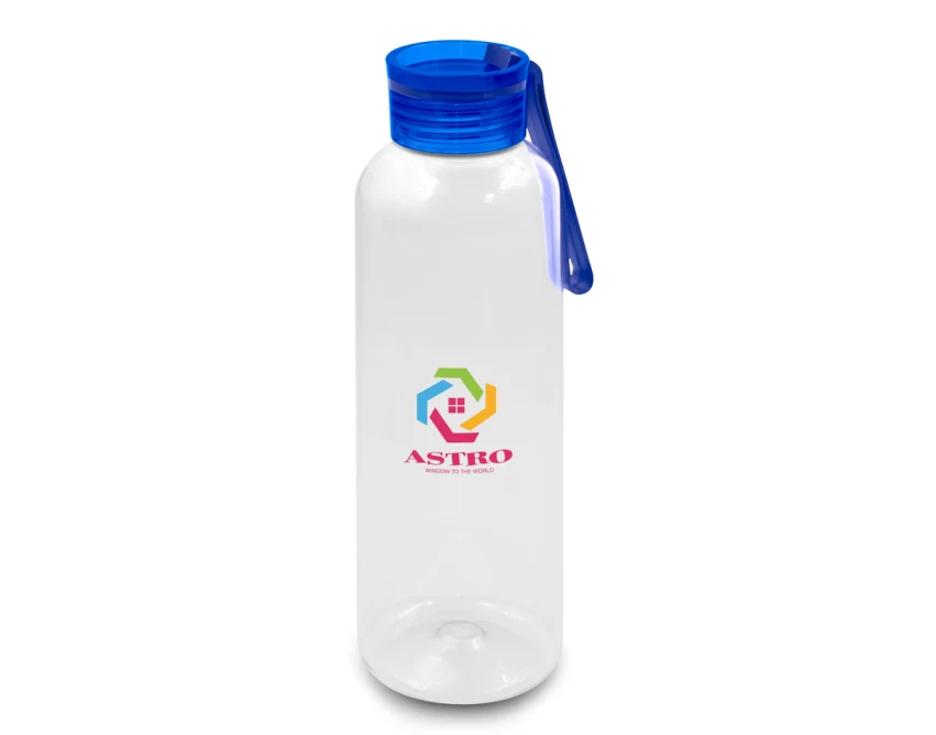 Bidon sportowy RPET 500 ml granatowy z nadrukiem logo