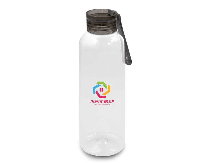 Czarny bidon RPET 500 ml z logo – sportowy gadżet firmowy