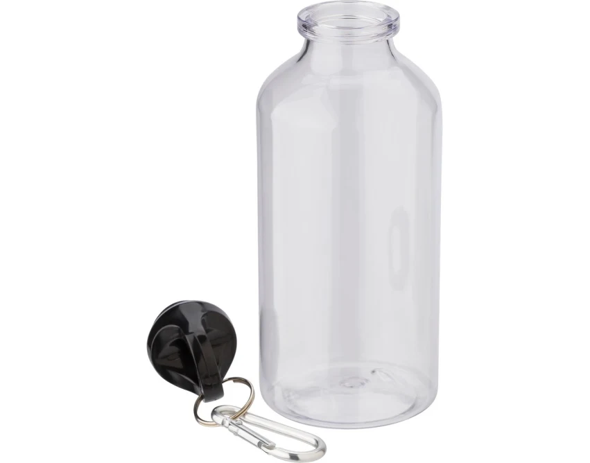 Bidon RPET 400 ml neutralny z karabińczykiem i nadrukiem UV360